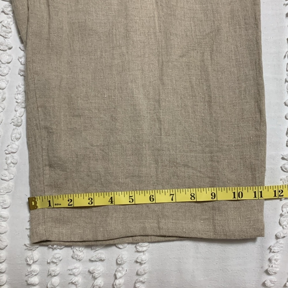 Flax Women’s 100% Linen Classic Wide-Leg Oatmeal Large Pants Lagenlook Quiet - Picture 10 of 11